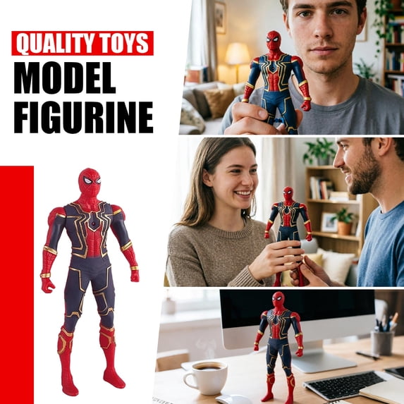 Superhero‑Motif Glow‑in‑Dark Collectible Action Figure, 6.69" Premium ABS Stylized Figurine with Interchangeable Parts for Desktop & Display‑Case Showcase