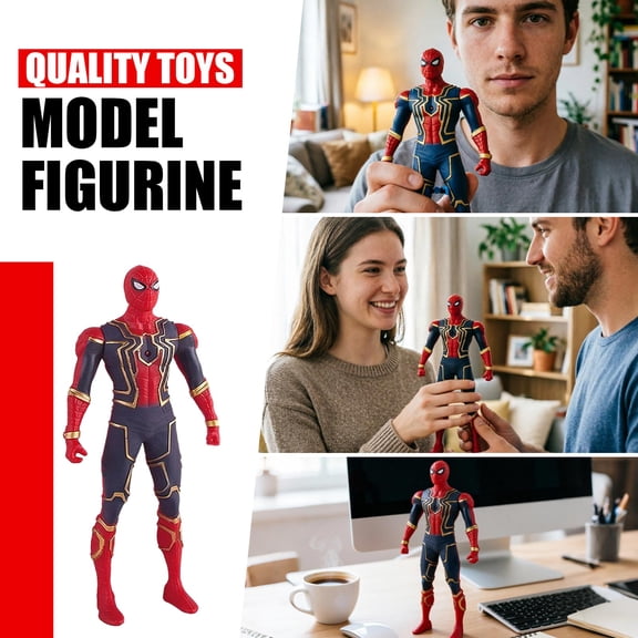 Superhero‑Motif Glow‑in‑Dark Collectible Action Figure, 6.69" Premium ABS Stylized Figurine with Interchangeable Parts for Desktop & Display‑Case Showcase