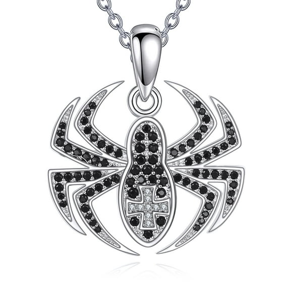 Spider Necklace Sterling Silver Spider Pendant Charm Jewelry Gifts for Women