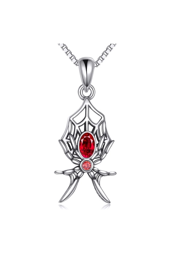 Spider Necklace for Women, 925 Sterling Silver Spider Web Pendant Necklace, Dainty Insect Jewelry, Adjustable 18+2 Inch Chain, Unique Animal Jewelry Gift