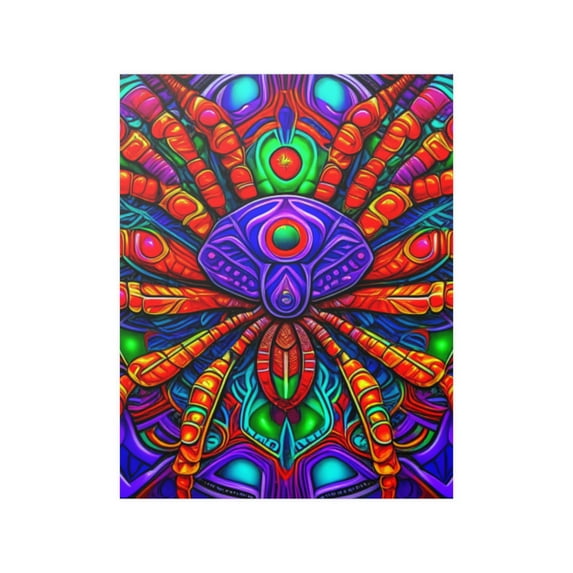 Spider Nightmares Abstract Art Halloween Print on Satin Posters