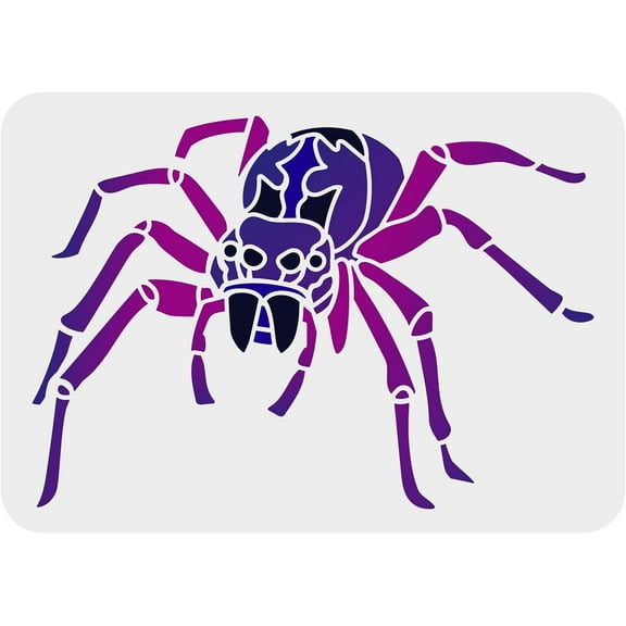 Spider Painting Stencil 8.3x11.7inch Reusable Spider Drawing Stencil DIY Craft Crawling Spider Painting Template Animal Stencil for Painting on Wood Floor Wall and Furniture White