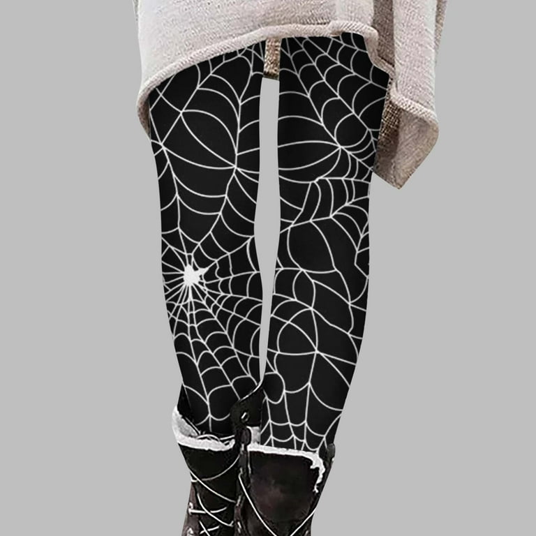 Spider Patterned Leggings for Women Fleece Lined Leggings For Women High  Waist Stretchy Warm Thermal Pants Elastic Leggings Pants Gray XL 