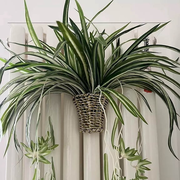 Spider Plants,Faux Plants Indoor,Artificial Spider Plant,24In Large Fake Greenery Plants ,UV Resistant Faux Plants Outdoor Bushes,for Indoor Table Outdoor Plant Decor(1Pack)