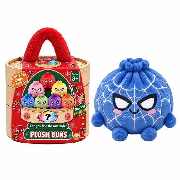Spider Plush Dumplings, Spider Web Pattern Dumpling Plush With Funny Expressions, Soft Colorful Plush Dumplings, Squeezable Collectible Dumplings for Desk Decor, Holiday Gifts and Party Favors