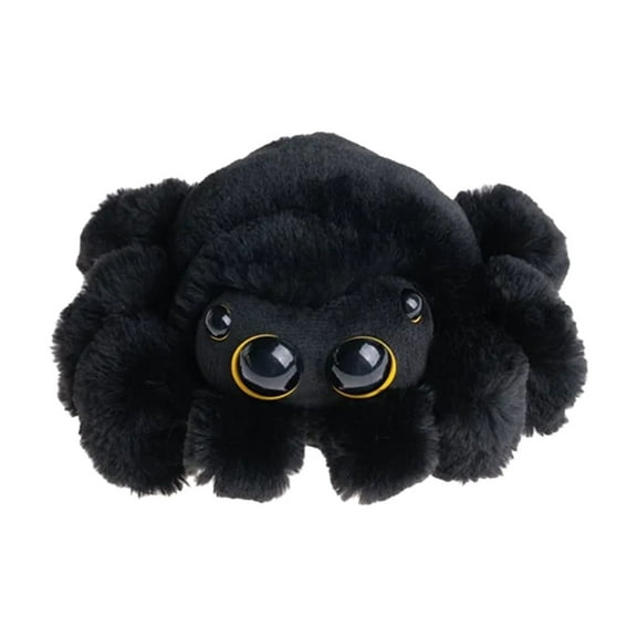 Spider Plush Toy 8.66 Inch Cute Jumping Spider Stuffed Animal Toy Plushies The Spider Lucas Plush Doll-Black B#00