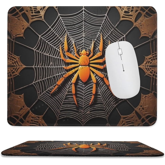 Spider Print Mouse Pad, Computer Mouse Mat with Anti-Slip Rubber Base, Easy Gliding, with Stitched Edge,Funny Mouse Pad with Design 10"x12"