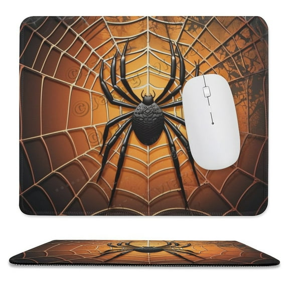 Spider Print Mouse Pad with Non-Slip Rubber Base, Stitched Edge, Premium-Textured, Gaming Mouse Pad for Wireless Mouse, Computers, Laptop, Office 10"x12"
