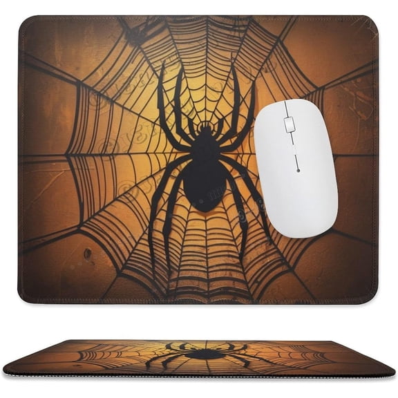 Spider Print Mouse Pad with Stitched Edge, Premium-Textured Computer Mousepad with Non-Slip Rubber Base, Gaming Mouse Mat for Laptop, Office & Home 10"x12"