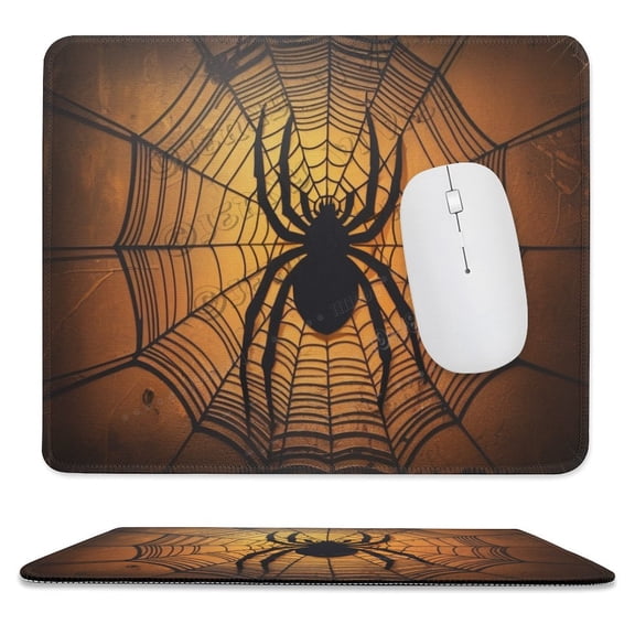 Spider Print Mouse Pad with Stitched Edge, Premium-Textured Computer Mousepad with Non-Slip Rubber Base, Gaming Mouse Mat for Laptop, Office & Home 10"x12"