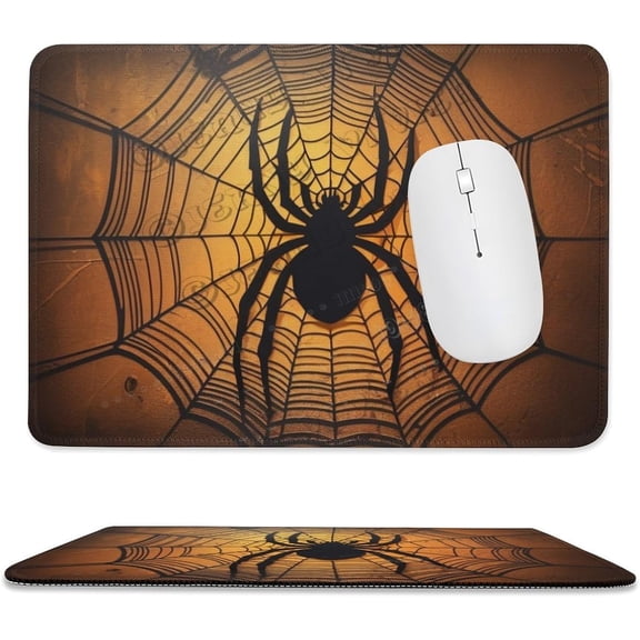 Spider Print Mouse Pad with Stitched Edge, Premium-Textured Computer Mousepad with Non-Slip Rubber Base, Gaming Mouse Mat for Laptop, Office & Home 8"x10"