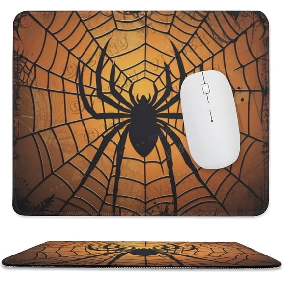 Spider Print Mouse Pad with Stitched Edge,Premium-Textured Mouse Mat, Non-Slip Rubber Base Mousepad for Laptop, Computer & PC 10"x12"