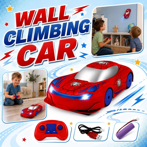 SuperheroPrint Remote Control Race Car, Rechargeable RC Vehicle with Bright LED Headlights, Sturdy Plastic Play Car for Indoor Home Entertainment