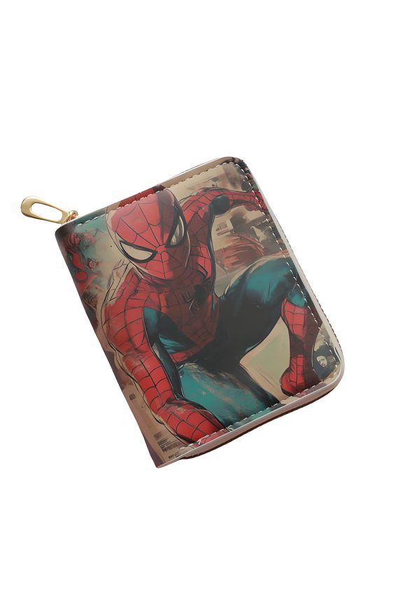 Spider Printed Mini Wallet - Compact & Portable, Cartoon Anime Coin Holder