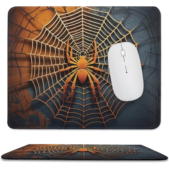 Spider Printed Mouse Pad,Funny Mouse Pad with Stitched Edge Rubber Base with Non-Slip,Mouse Pad for Computers,Laptop, 10"x12"