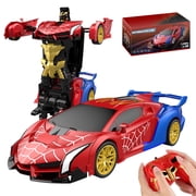 Spider RC Car Transform Robot, 2.4GHz Remote Control Spider Cars for Kids, 118 Scale Robot Toy Car One-Key Transformation, 360  Rotation, Auto Mode, Rechargeable Battery, Toys Gift for Boys