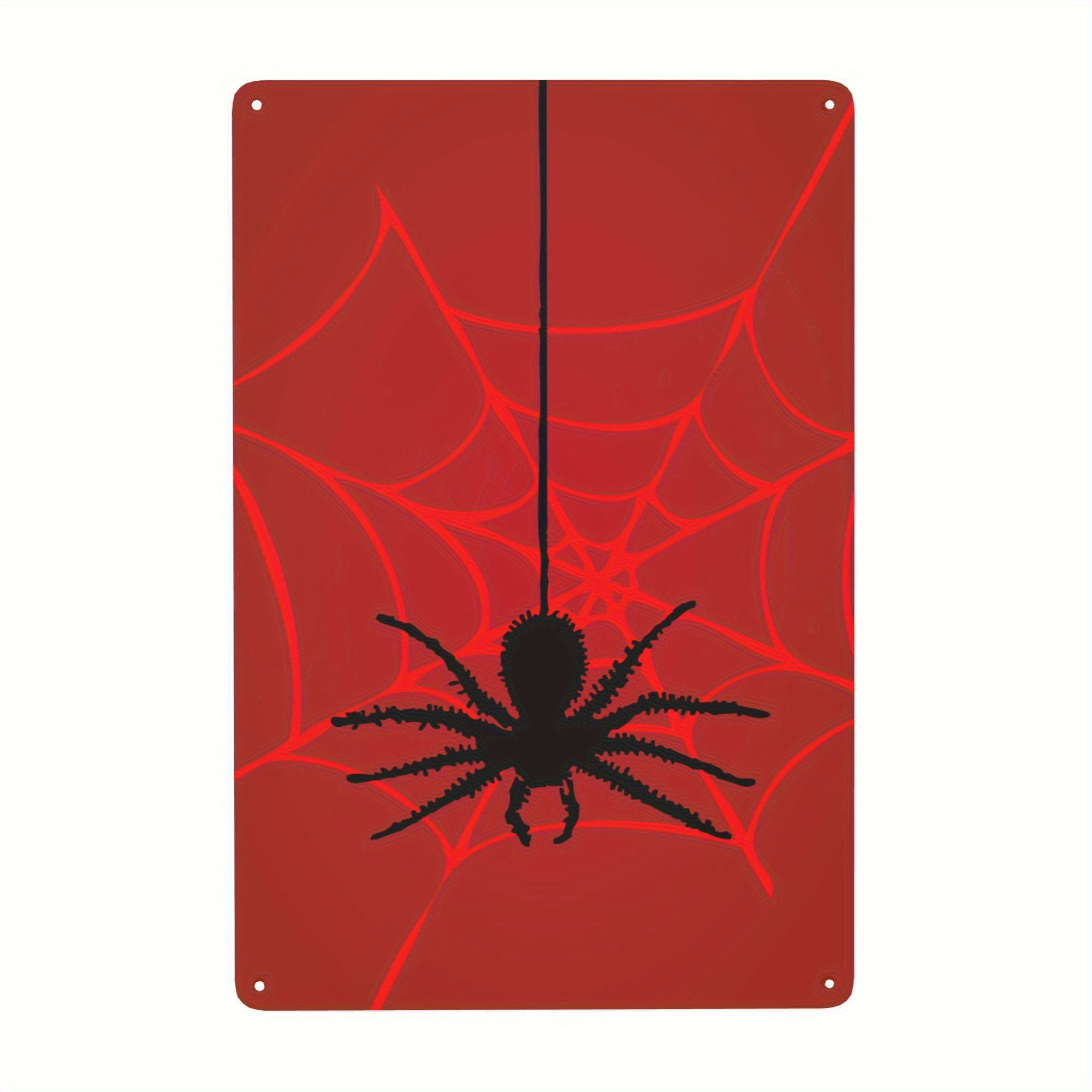 Spider Red Spider Web Tin Painting, Wall Decoration Artwork, Safe ...