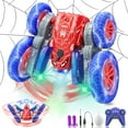 thumbnail image 1 of Spider Remote Control Car - 2.4Ghz 4WD RC Stunt Car with 360° Rotation Displays 4 LED Texts, Spray Function, LED Lights, Rechargeable Battery, for Boys and Girls, 1 of 9