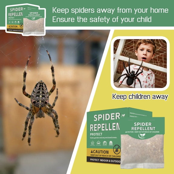 Spider Repellent Pack Natural Formula for Indoor Outdoor Home Garden Garage Basement Office Protection