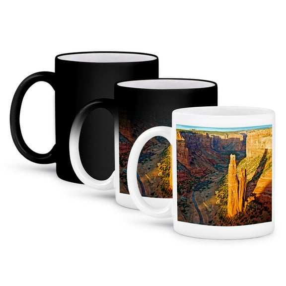 3drose, Spider Rock in Canyon De Chelly, Arizona, 11oz Magic Transforming Mug