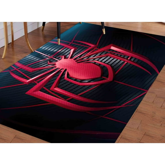 Spider Rug, Abstract Rug, Spider Lover Gift Rug, Children Rug, Indoor Rug, Living Room Rug, Car Mat, Nursery Rug, Personalized Rug, Red Rug, 2.6'x4' - 80x120 cm