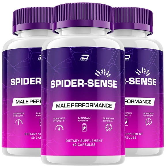 Spider Sense for Men Capsules  SpiderSense Overall Health and Energy, Official All Natural Support Formula, 3 Pack, 180 Capsules