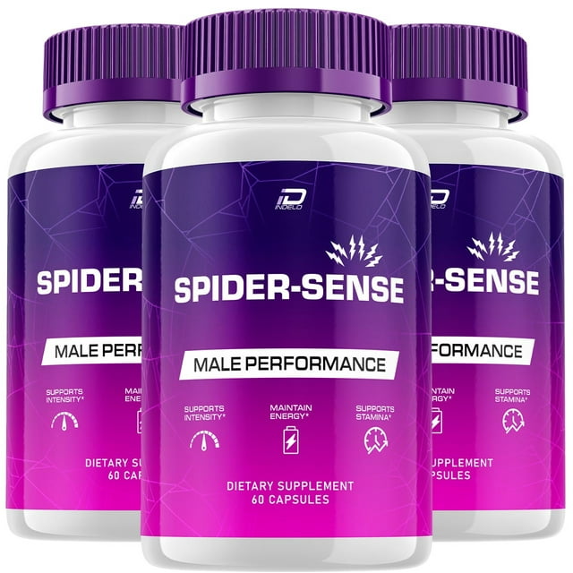 Spider Sense for Men Capsules – SpiderSense Overall Health and Energy, Official All Natural Support Formula, 3 Pack, 180 Capsules