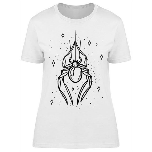 Spider, Sketch For Halloween T-Shirt Women -Image by Shutterstock, Female Large