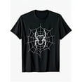 thumbnail image 1 of Spider Skull Graphic Tee T Shirt Top Web Design Breathable Casual Short Sleeve Crew Neck Black S-5XL, 1 of 5