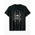 thumbnail image 1 of Spider Skull Graphic Tee T Shirt Top Web Design Comfortable Casual Short Sleeve Crew Neck Black S-5XL, 1 of 5