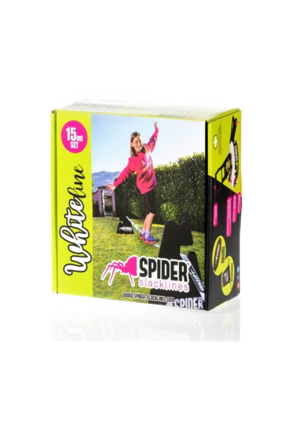 Spider Slackline - Webbing for Balancing, Walking and Juggling Line White 50' (15 Meters)