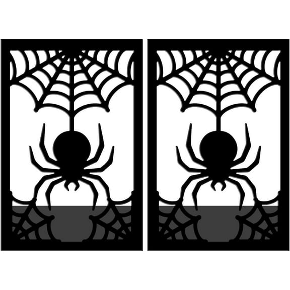 Spider and Spider Web Bookends for Shelves Decorative 1 Pair Cute Spider Gothic Non-Skid Heavy Duty Book Ends Metal Book Holder Black L-Shaped Book Stopper for Library Home Office Desk