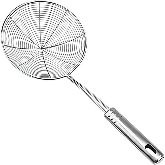 Spider Strainer Ladle, Stainless Steel Spider Strainer Skimmer Ladle for Cooking and Frying, Kitchen Utensils Wire Strainer Pasta Spoon, 13.4 Inch