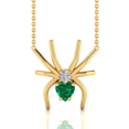 thumbnail image 1 of Spider Style Heart-Cut Emerald Gold Plated Pendant Valentine's Day Gift For Girlfriend || Ali Baba Jewellery, 1 of 5