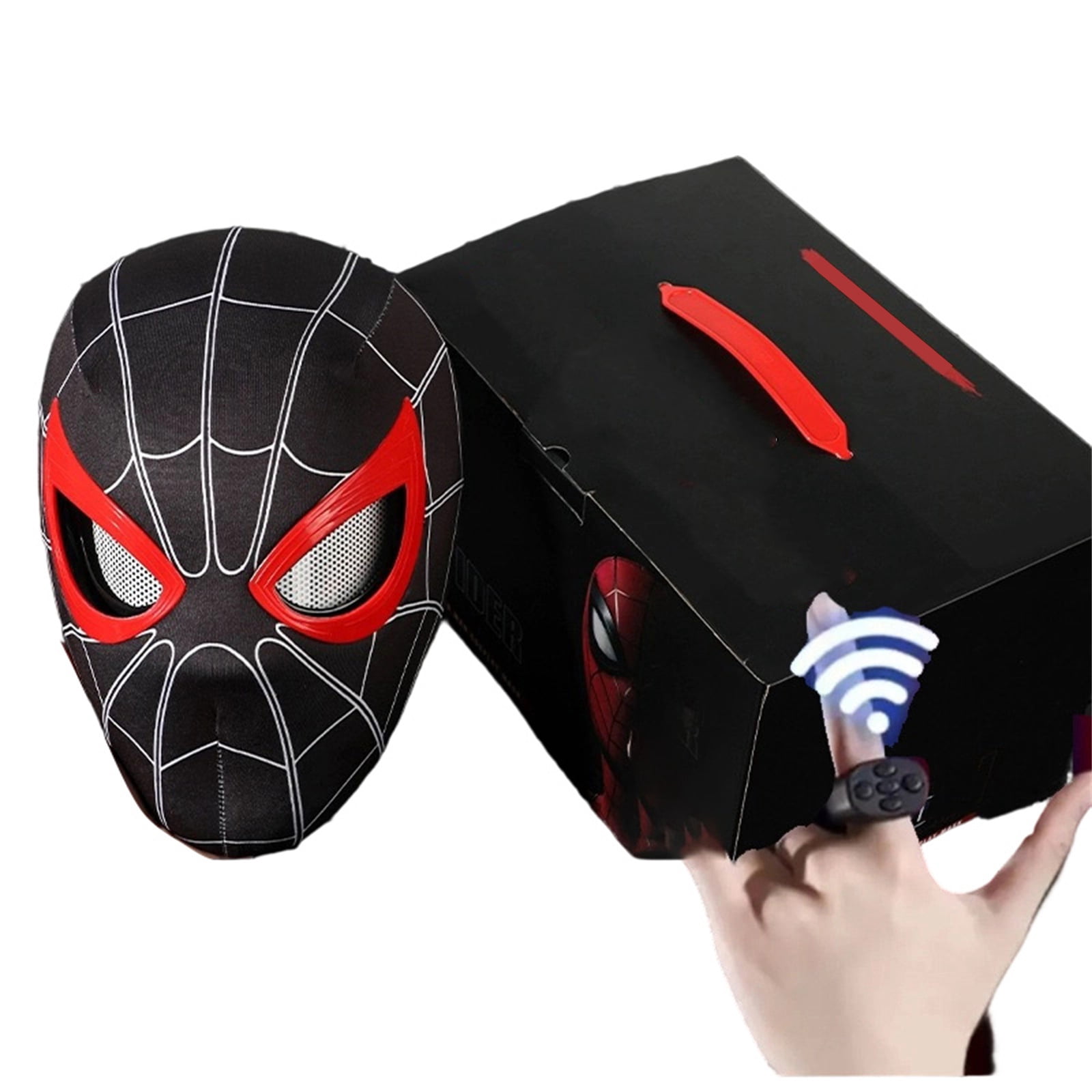 Telesphere Mask Spider Superhero Electric Mask Ring Remote Control Moving Eyes Helmet ...