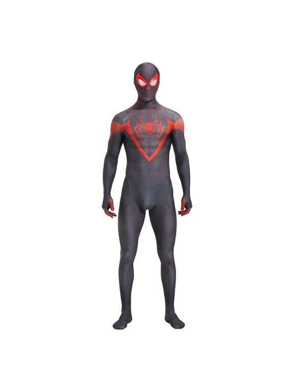Spider Superhero Nano Armor Cosplay Full Body Jumpsuits, 3D Lens Mask Zentai Bodysuit for Halloween Stage Performance & Parades for Boys & Men