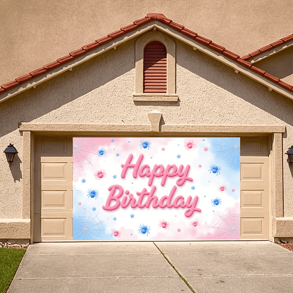 Spider Theme Kids Banner for Birthday Celebration Indoor Decoration Party Background