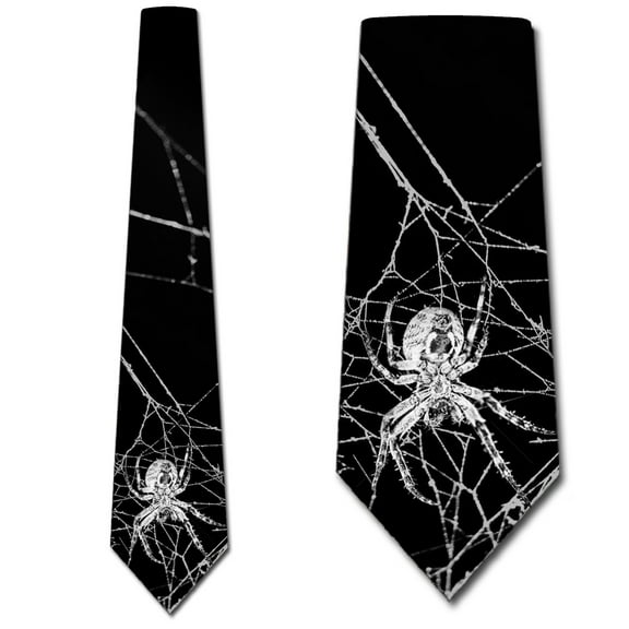 Spider Ties Mens Halloween Creepy Crawler Necktie by Three Rooker