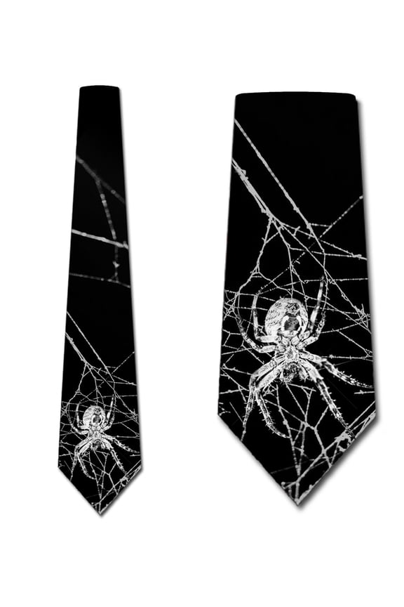 Spider Ties Mens Halloween Creepy Crawler Necktie by Three Rooker