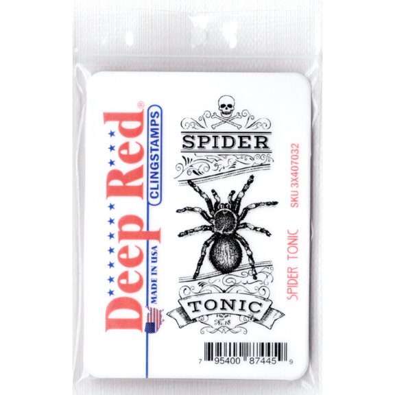 Spider Tonic Rubber Cling Stamp