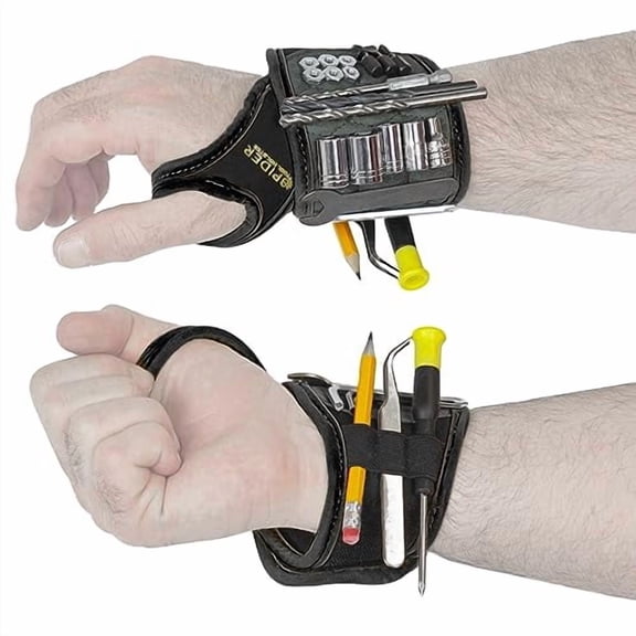 Spider Tool Holster - Magnetic Wrist Wrap - Ergonomic support strap embedded with high strength magnets for carrying screws, nails, drill bits, washers, sewing needles - Great gift for father, DIY