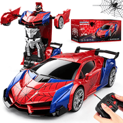 Spider Transform Rc Cars for Boys 4-12, 2.4Ghz Remote Control Car 116 Scale Transforming Robot, One-Button Deformation 360  Rotation Car Toy Gifts for Kids