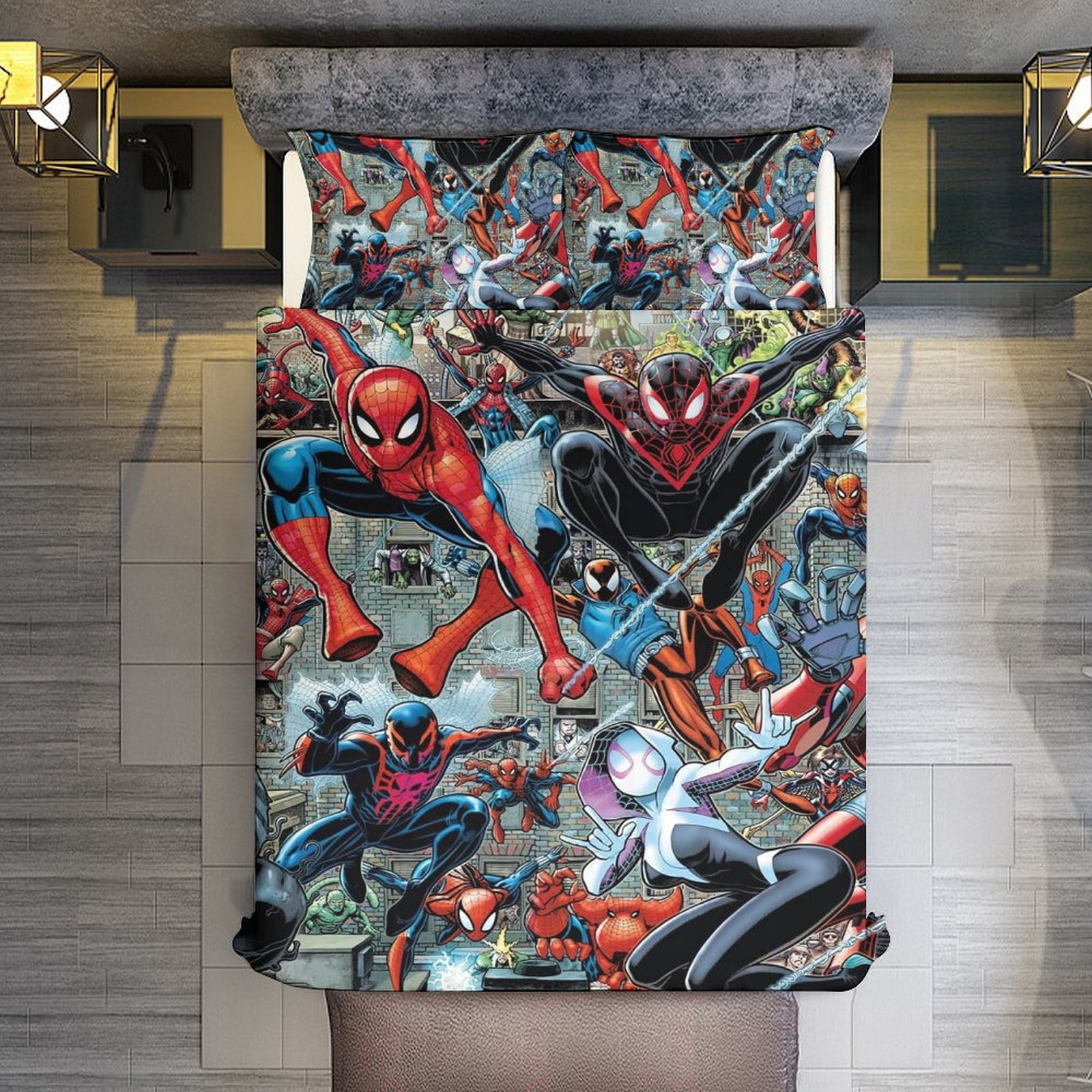 SpiderVerse 3 Piece Sets Full/Queen Size Reversible Microfiber