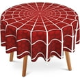 thumbnail image 1 of Spider Web 60 inch Round Tablecloth,Red Cobweb Circle Table Cover Stain Resistance Water Repellent Wrinkle-Free Table Cloth for Home Kitchen Dining Party Patio Indoor Outdoor, 1 of 6