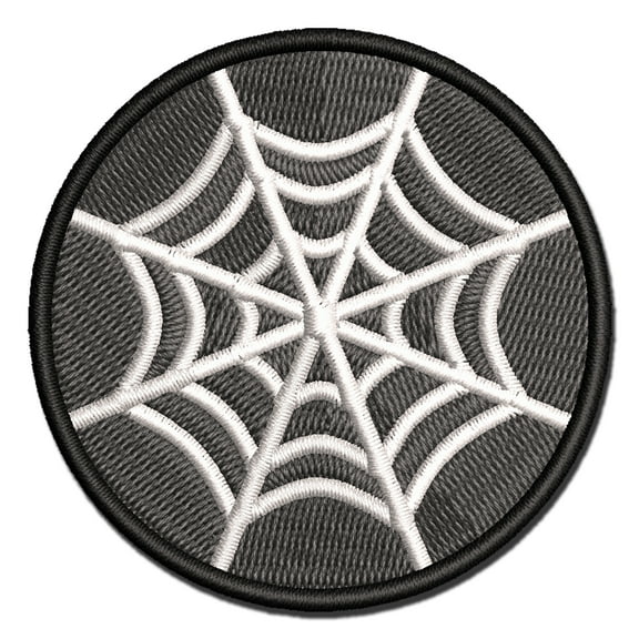 Spider Web Applique Multi-Color Embroidered Iron-On Patch - 2.0 Inch Mini