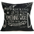 thumbnail image 1 of Spider Web Bat Decorative Throw Pillow Cover 18x18 Inches by The Pricking of My Thumbs Something Wicked This Way Comes Cotton Linen Pillowcase Halloween Decor Cushion Cover (Someting Wicked), 1 of 5