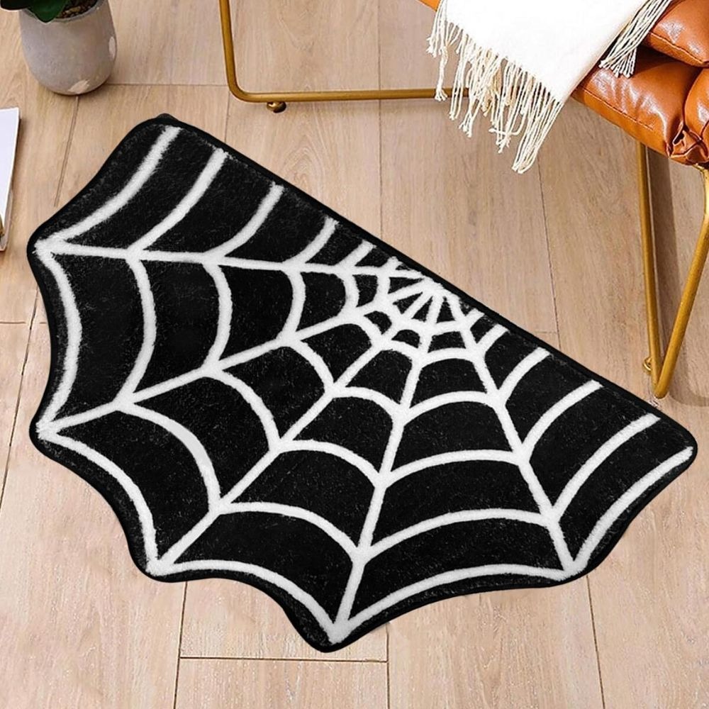 Spider Wed Rug Spider Web Bath Mat 19.7 x 31.5 in Large Spider Web Rugs for Bedroom ...