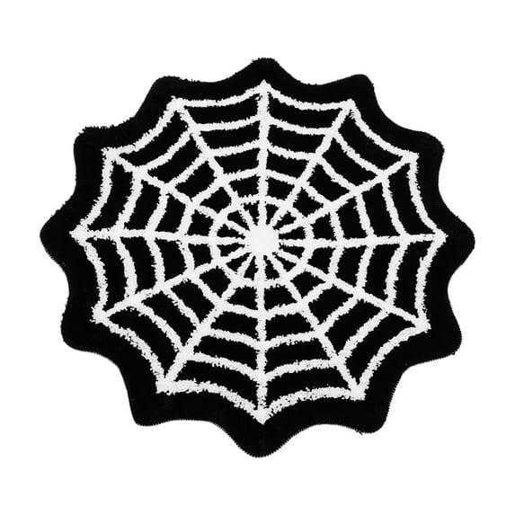 Spider Web Bath Mat,Halloween Bath Mat Non-Slip Rugs Spiderweb Rug Washable Rug for Front Door, Bedroom, Living Home