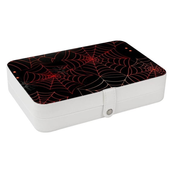 Spider Web Bracelet Holder Jewelry Box Organizer PU Leather with Removable Compartment Portable