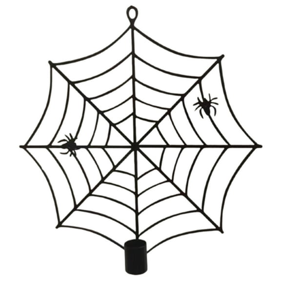 Spider Web Candle Holder, Metal Wall Mounted Spiderweb Design, Halloween Candlestick Holders, Holiday Indoor and Outdoor Wall Door Window Decorate, Ideal Spooky for Home Decor